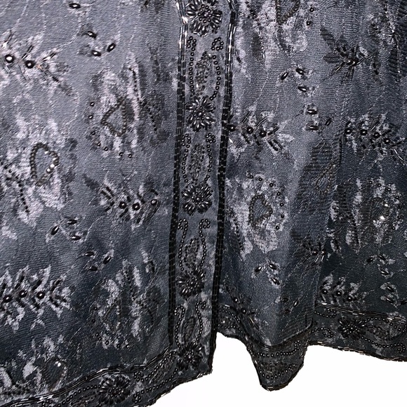 VINTAGE sequin lace blazer black size XL - Picture 7 of 12